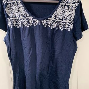 LOFT outlet blue and white tee